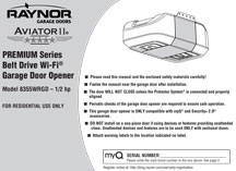 Aviator II with WiFi Instruction — Northfield, IL — Raynor Door Company