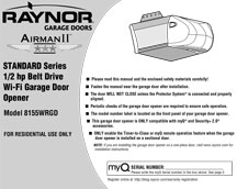 Airman II with WiFi Instruction — Northfield, IL — Raynor Door Company